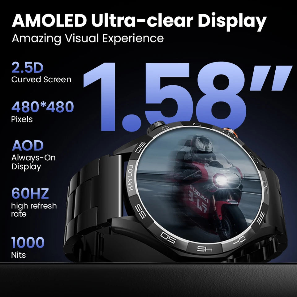 Solar 5 AMOLED Smartwatch – Bluetooth Calls & Health Tracking