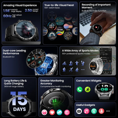 Solar 5 AMOLED Smartwatch – Bluetooth Calls & Health Tracking