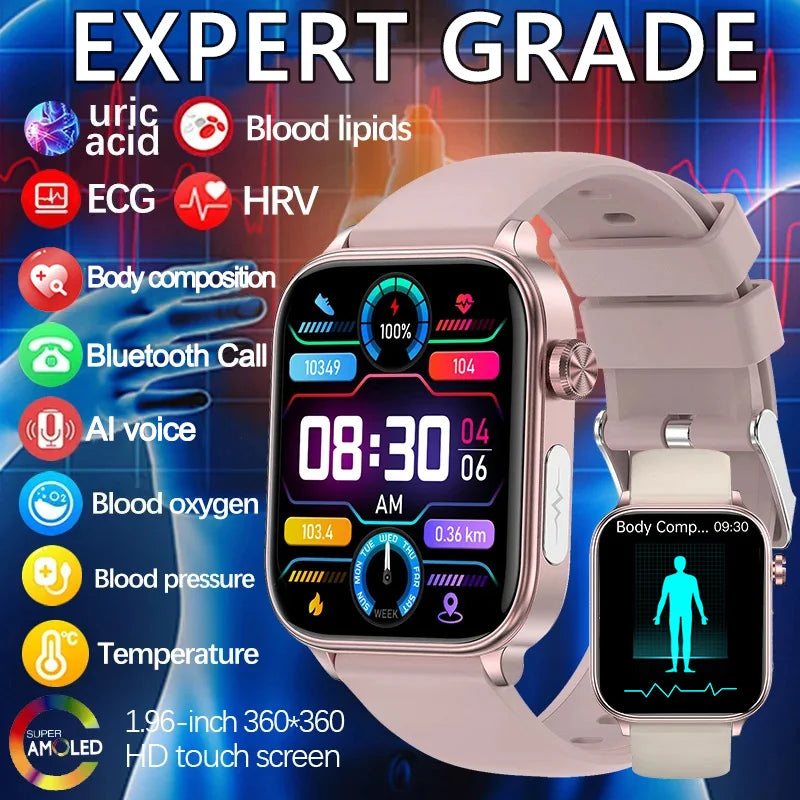 AI Health Smart Watch With ECG, Lipid & Uric Acid Tests
