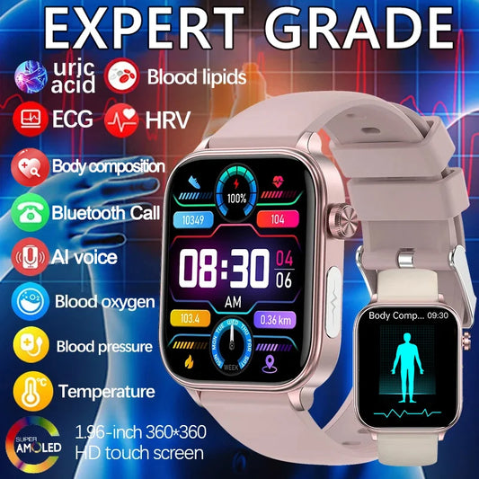 AI Health Smart Watch With ECG, Lipid & Uric Acid Tests
