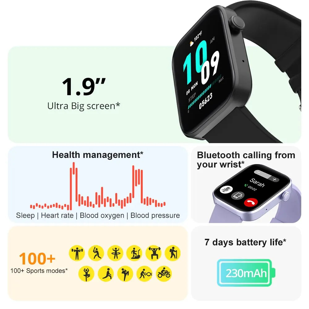 Bluetooth Calling Smartwatch With Health & Fitness Tracking