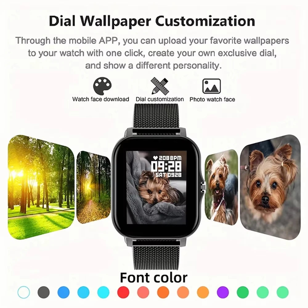 Bluetooth Smart Fitness Watch With Call & Heart Rate