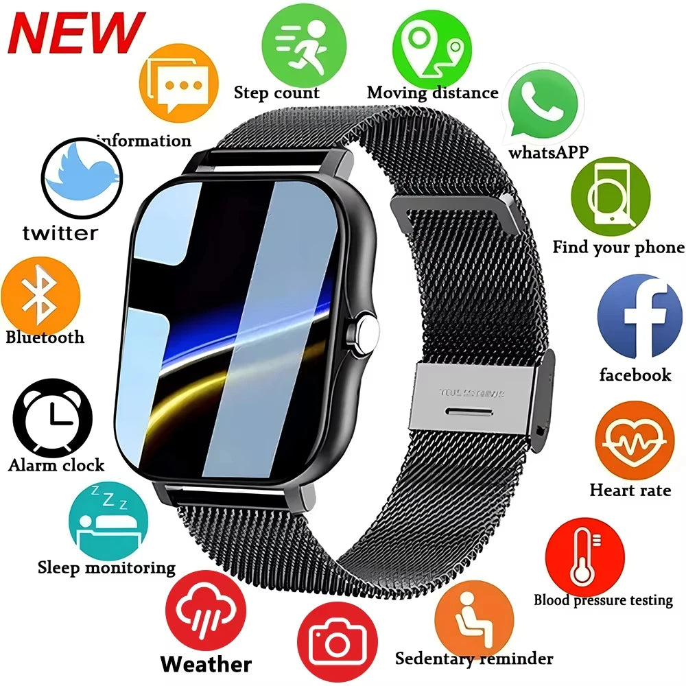 Bluetooth Smart Fitness Watch With Call & Heart Rate