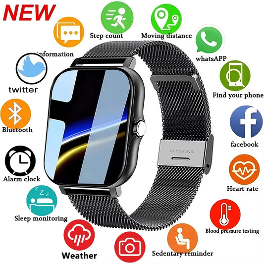 Bluetooth Smart Fitness Watch With Call & Heart Rate